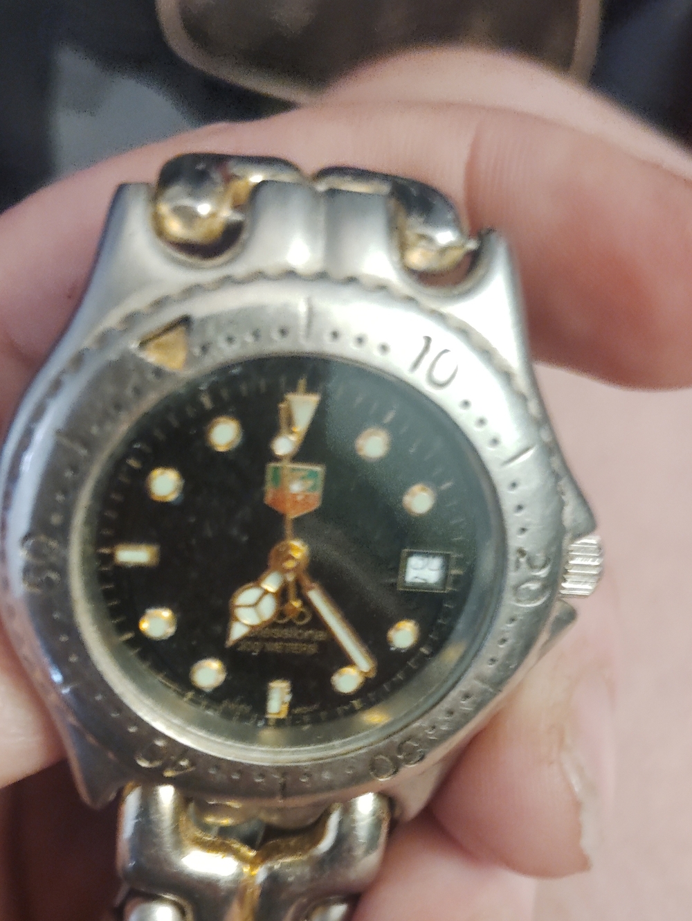 Tag Heuer Two-Tone Men's Watch with Black Dial